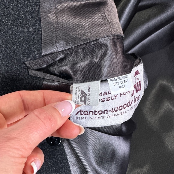 Stanton Wood USA Made Wool Overcoat Double Breasted Mens Large - Picture 11 of 16